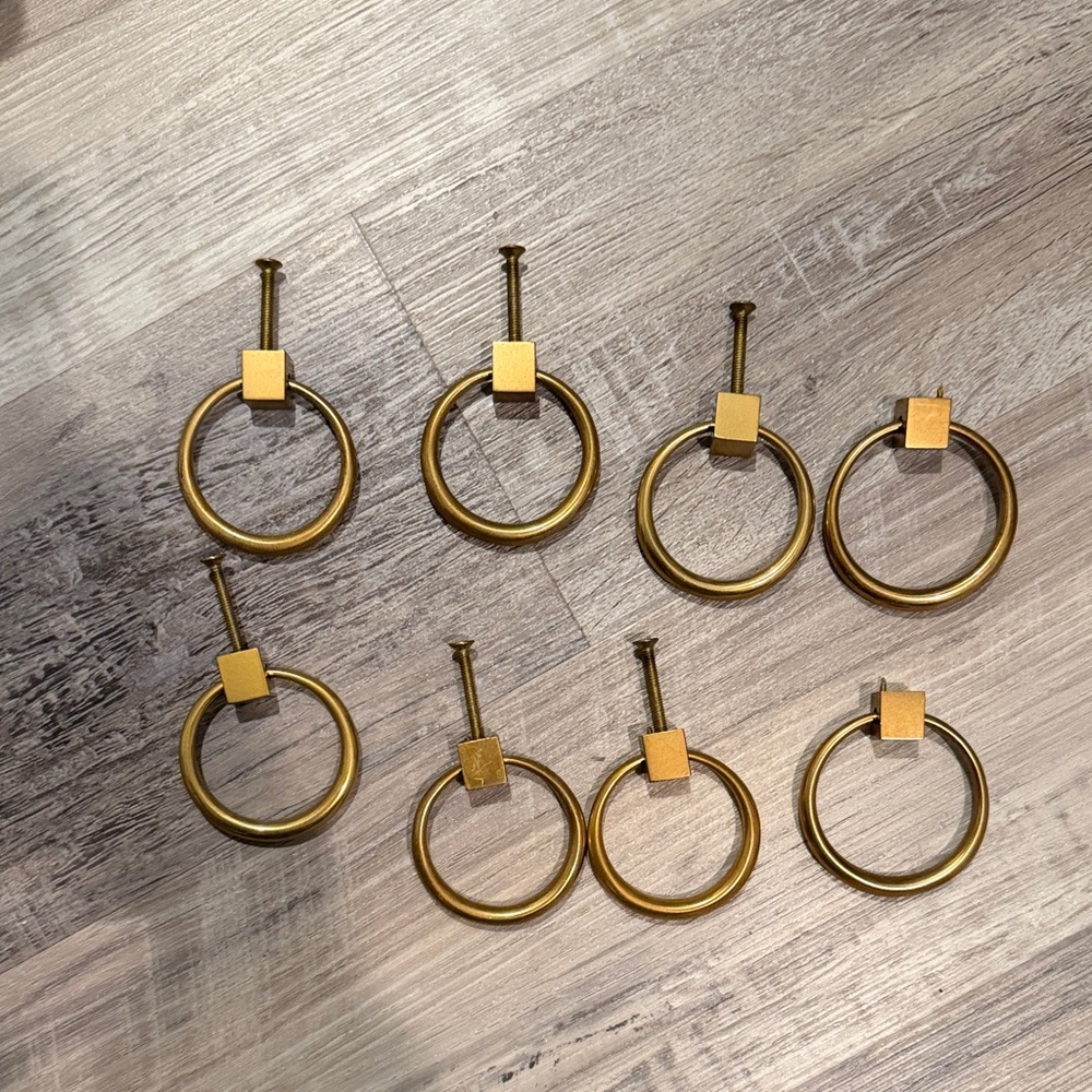 Stylish Gold Ring Pulls for Home Decor - Set of 8